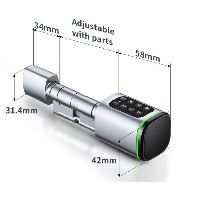 Password Card Smart Lock Cylinder Graffiti Through Bluetooth Unlock