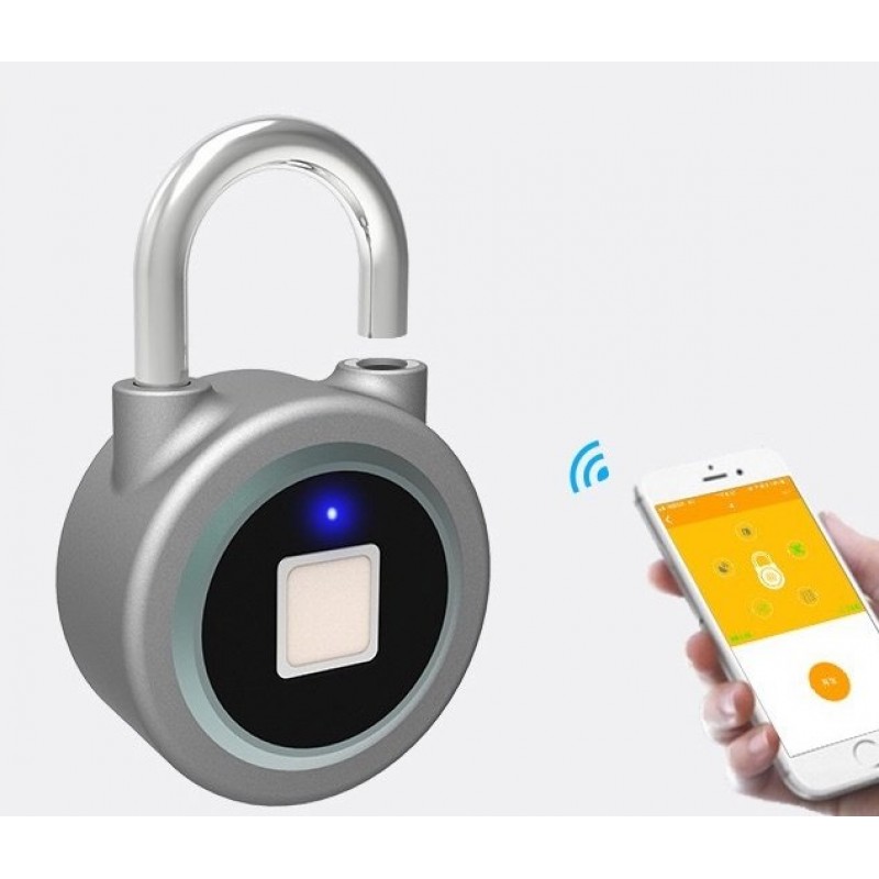 Smart lock fingerprint padlock mobile phone APP co...
