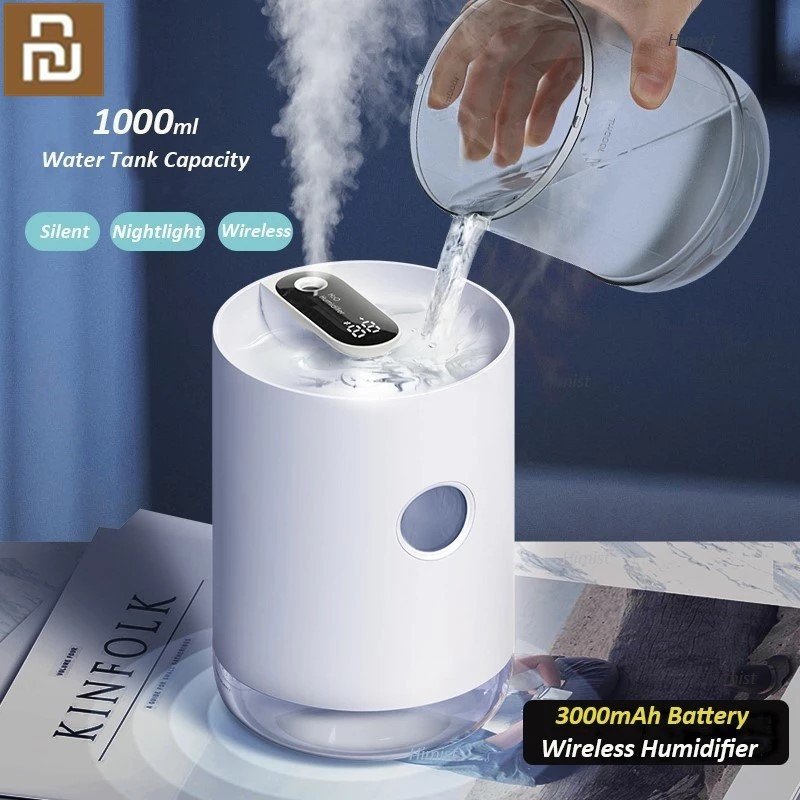 Air Humidifier 1L 3000mAh Portable Wireless USB Wa...