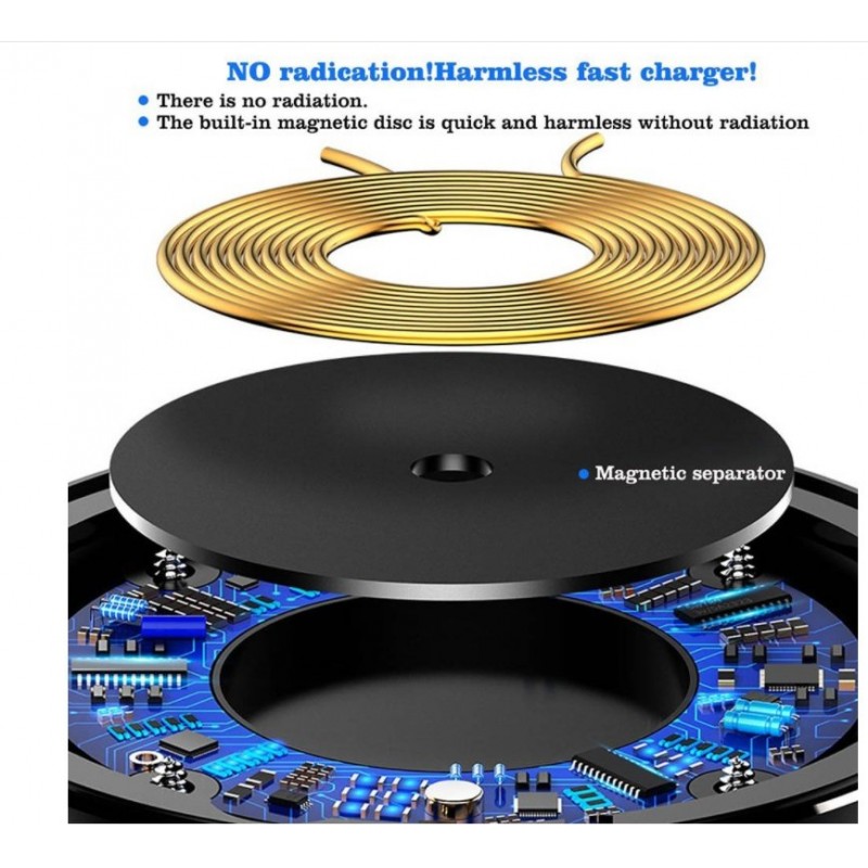 Aluminum Alloy Disc Wireless Charger QI10W Fast Charge Wireless Charger