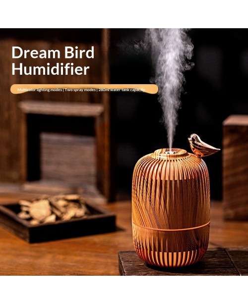 Compact Wood-grain Design Humidifier For Office An...