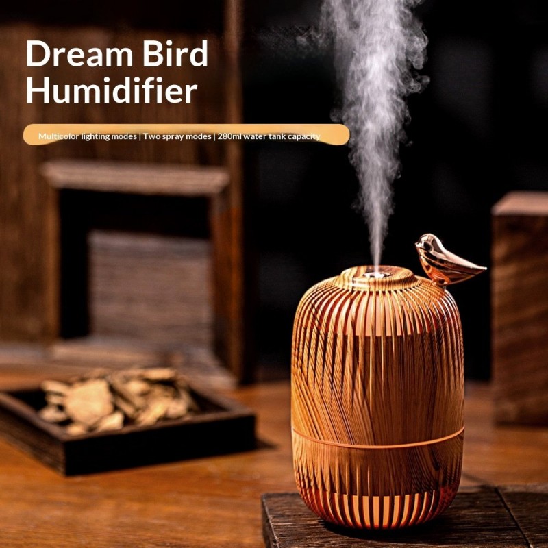 Compact Wood-grain Design Humidifier For Office An...