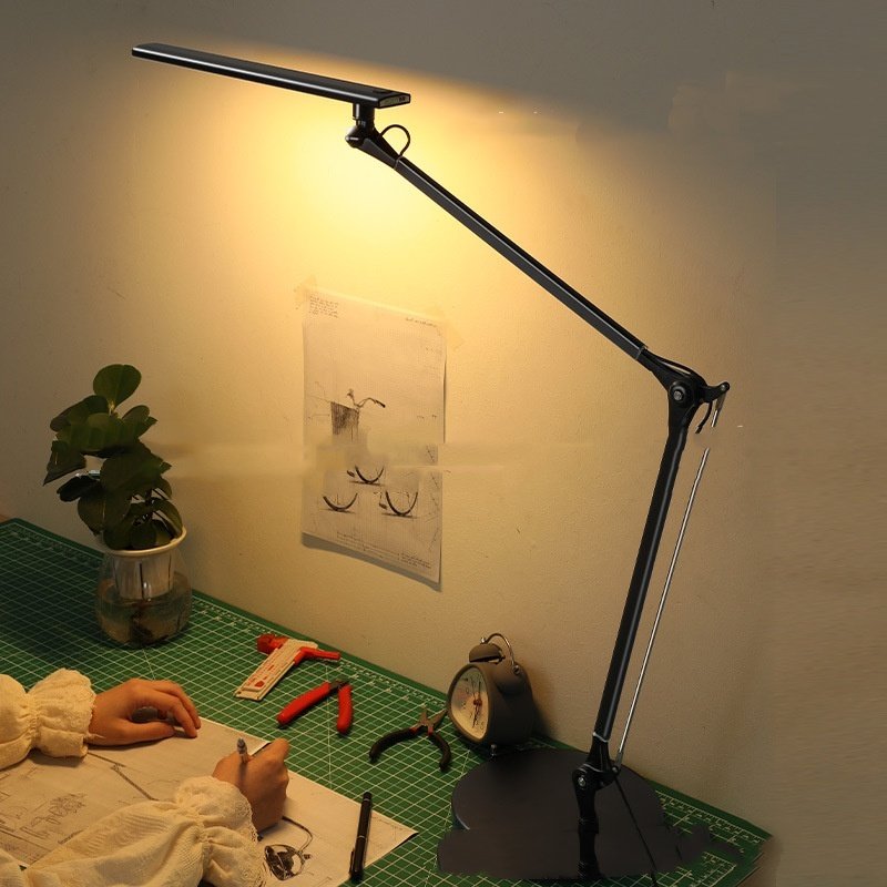 LED Desk Lamp Eye Protection Reading Long Arm Dimming And Color-changing Desk Lamp