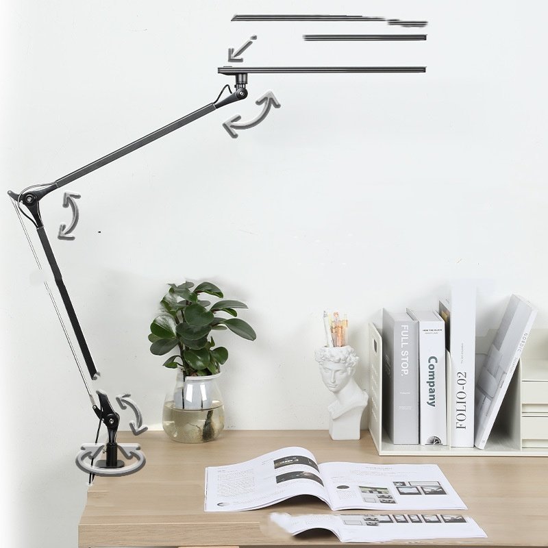 LED Desk Lamp Eye Protection Reading Long Arm Dimming And Color-changing Desk Lamp