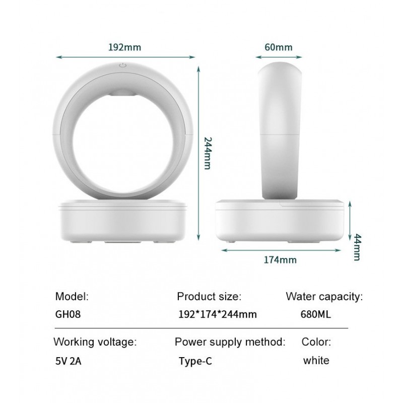 Anti-gravity Air Humidifier Mute Countercurrent Humidifier Levitating Water Drops Fogger Electric Humidifiers