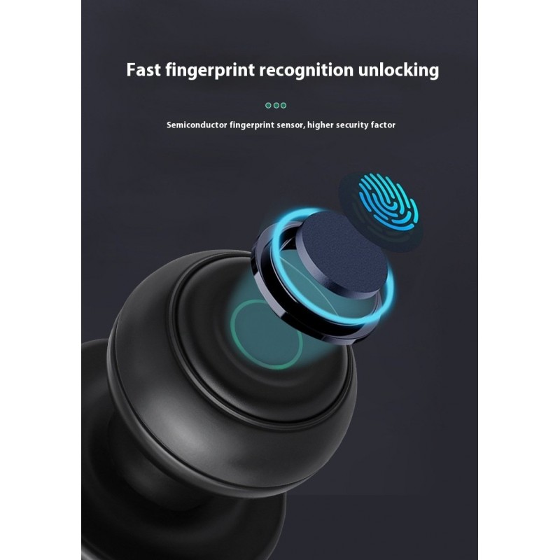 Smart Round Door Lock Ball Lock Household Smart Lock One Hold Open Fingerprint Lock